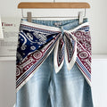 Minimalist Striped Cashew Waist Belt Silk Scarf MK2BLW6W6NSI70