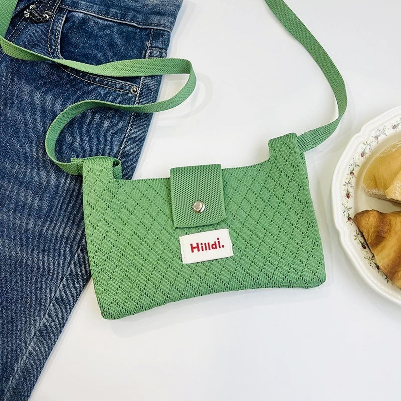 Simple Solid Color Knit Crossbody - DippedShop Wholesale - #4371