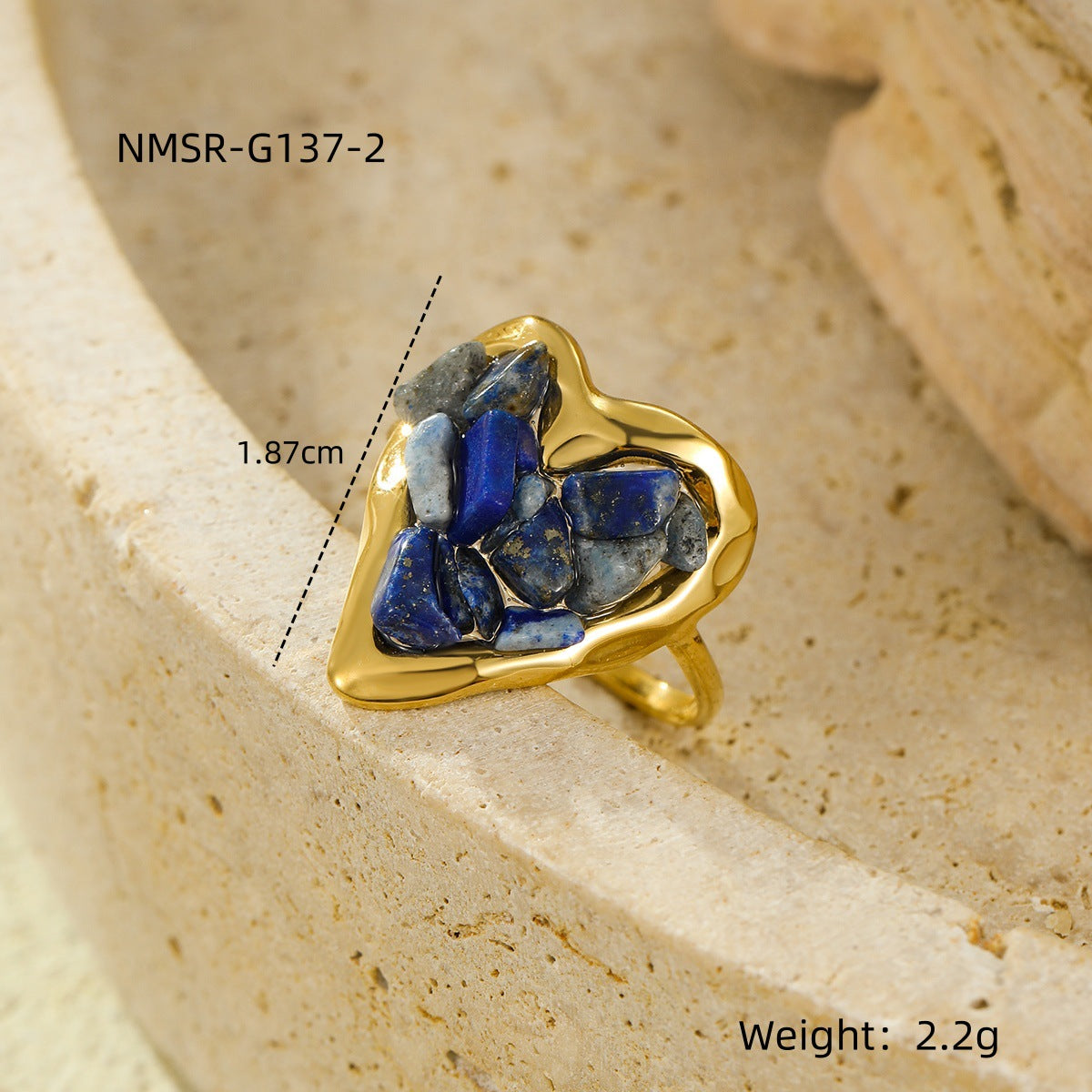 Elegant Crystal Heart Gold Pla - DippedShop Wholesale - #5683