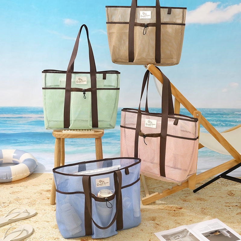 Fashion Large Capacity Mesh Beach Shoulder Bag 8BW6BOB84T