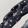 Vintage Polka Dots Rhinestones Woven Twist Headband MK2SPM6W6HBD21