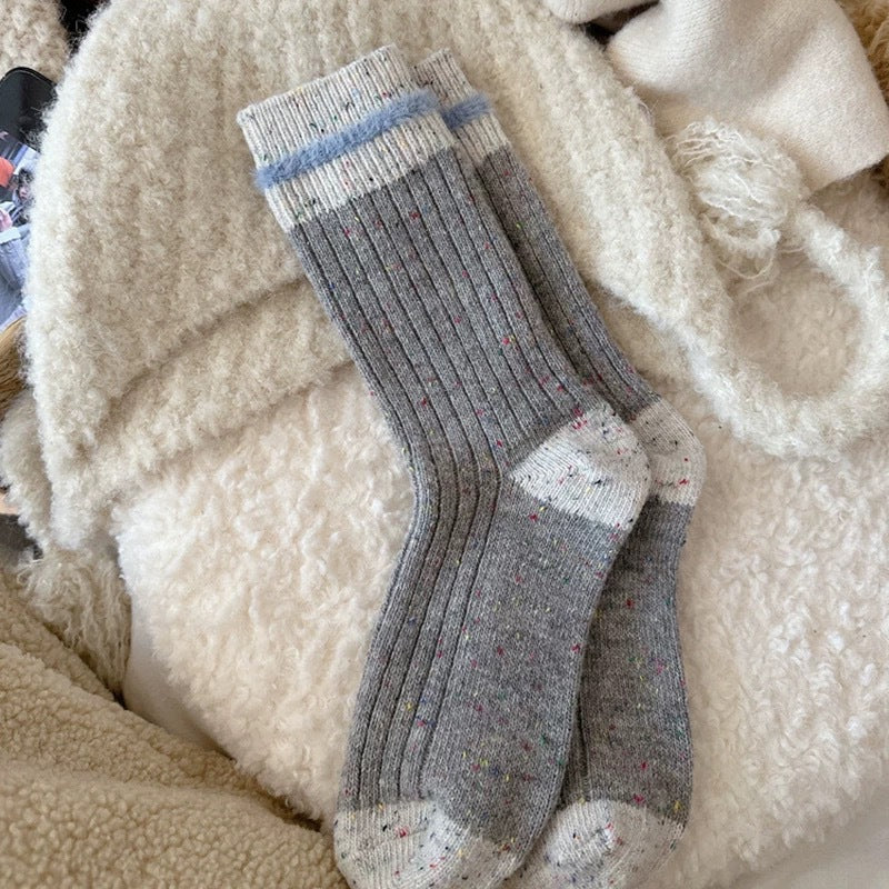Winter Striped Color Contrast Warm Slouchy Socks 6W8FSO703