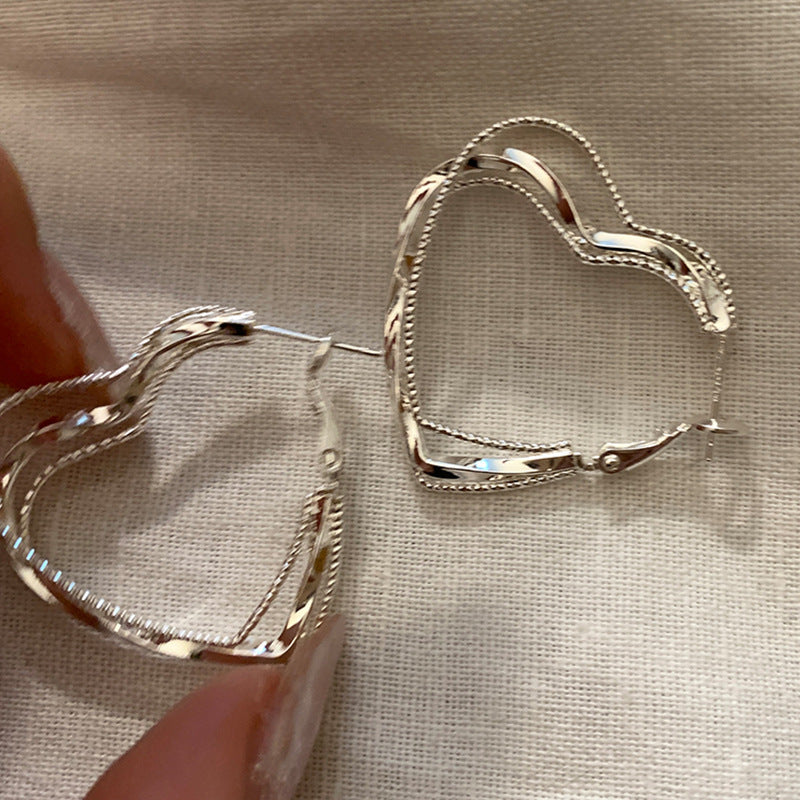 Chunky Heart Hoop Earrings - DippedShop Wholesale - #6531