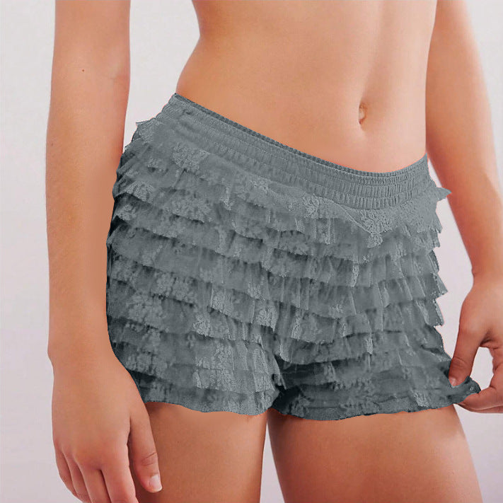 Ruffle Solid Color Low Waist Shorts DP25B673