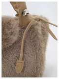 Simple Solid Color Imitation Rabbit Fur Shoulder Bag 6W10BBG1928