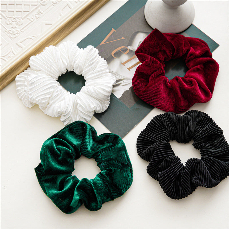 Simple Christmas Plaid Velvet Hair Scrunchie 6W6HSR438