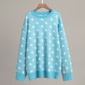 Print Contrast Loose Sweater - DippedShop Wholesale - #7523