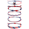 Stylish Rope Braided USA Flag Bracelet Set 8ZA6JBR129T