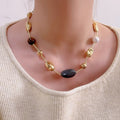 Stone Beaded Chain Necklace - DippedShop Wholesale - #8883