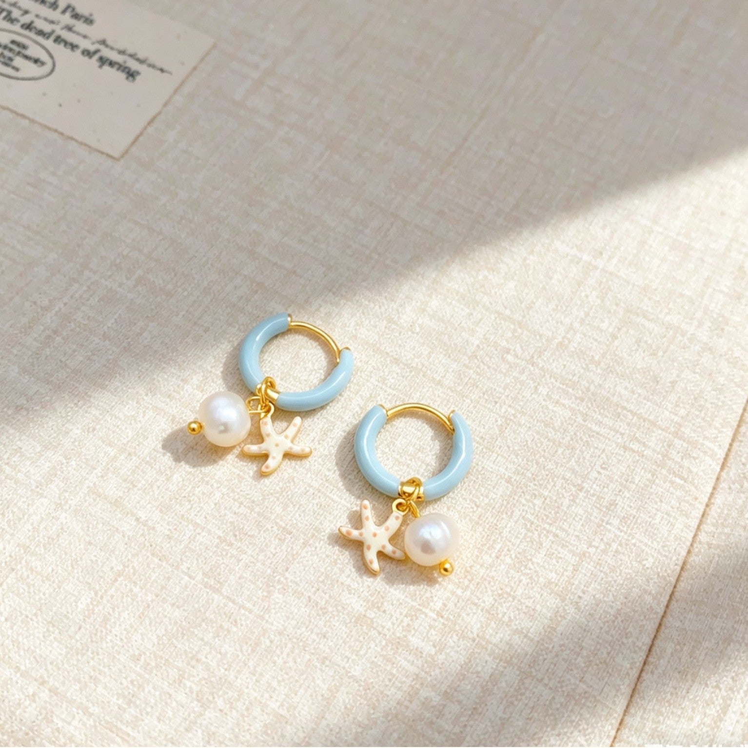 Starfish Pendant Hoop Earrings - DippedShop Wholesale - #6195