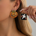 Halloween Rhinestone Skeleton Ghost Tassel Earrings 6W6JER550