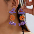 Creative Halloween Pumpkin Pendant Drop Earrings 6W6JER543