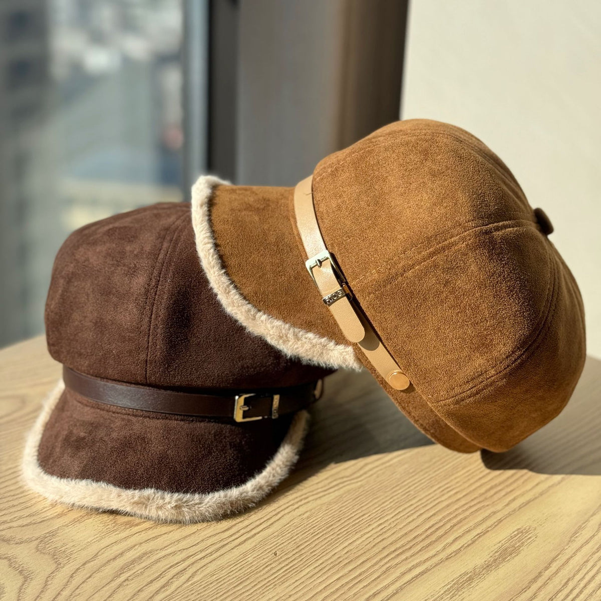 Fur Trim Beret Hat - DippedShop Wholesale - #2675