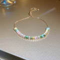 Stylish Gold Plated Rhinestones Heart Pendant Bracelet 6W6JBR715