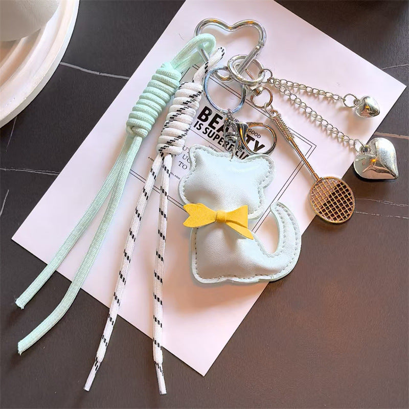 Creative Cat Pendant Rope Braided Bag Charm 6W10BBC369