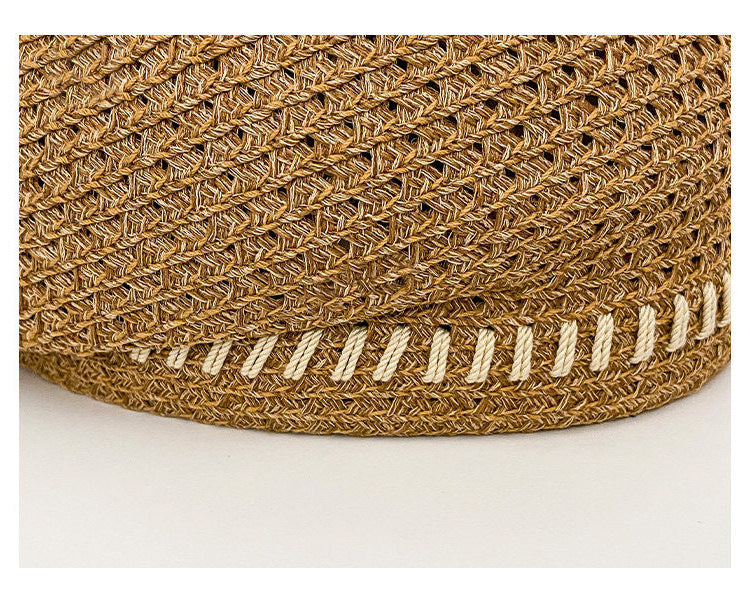 Elegant Artist Crochet Breathable Straw Beret Hat MK2CK6W6HAT63