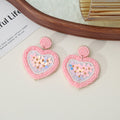 Beaded Heart Stud Earrings - DippedShop Wholesale - #3507