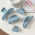 Vinyl Blue Polka Dot Hair Claw - DippedShop Wholesale - #1059