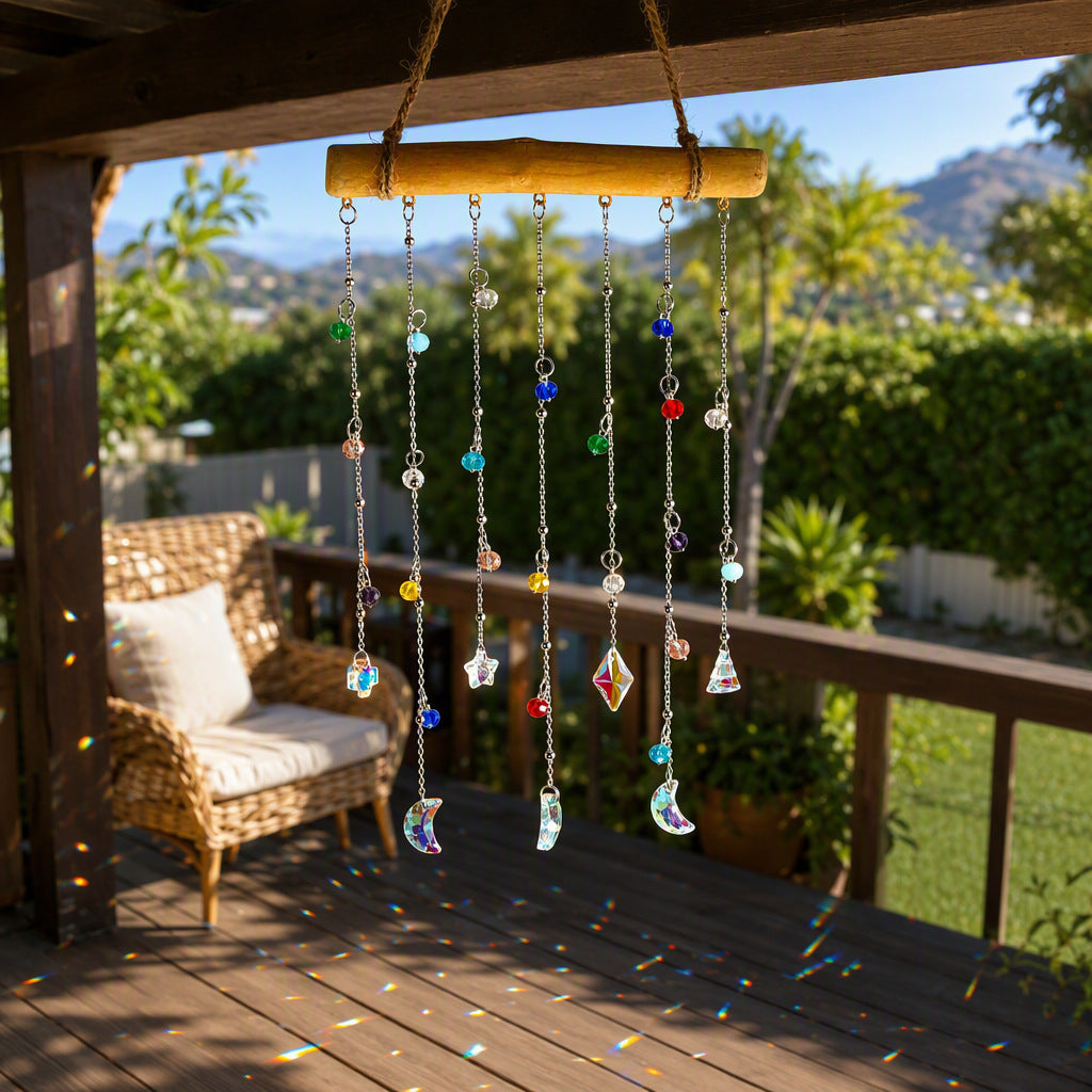 Rainbow Crystal Star Moon Hanging Sun Catcher 6H7HLS216
