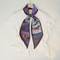Simple Color Block Striped Print Silk Scarf 6W6NSI258
