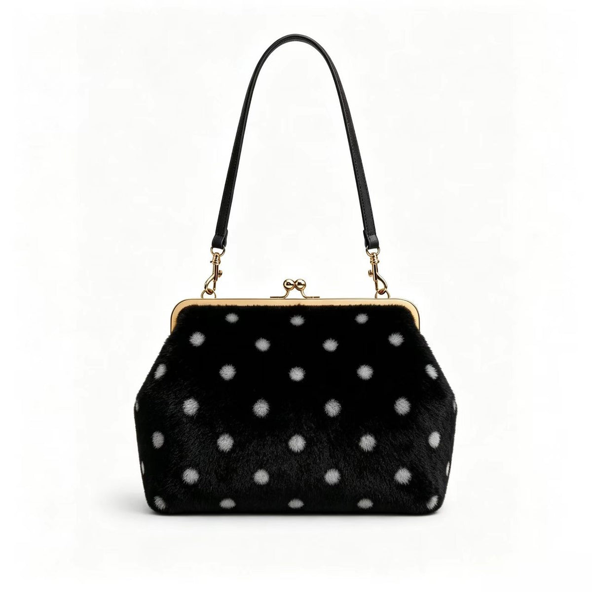 Trendy Polka Dot Soft Plush Tote Bag 6W10BBG2365