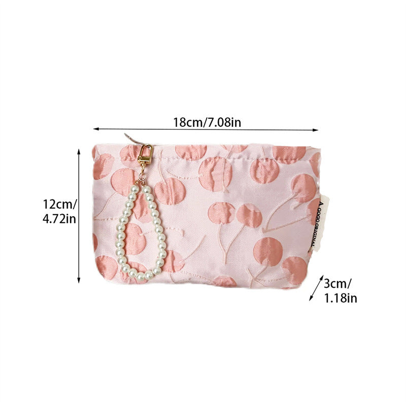 Sweet Cherry Print Portable Cosmetic Bag 6C5CO281