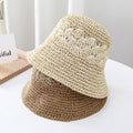 Hollow Woven Straw Bucket Hat - DippedShop Wholesale - #4083