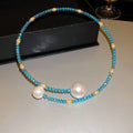Stylish Irregular Cross Pearl Necklace 6W6JNC976