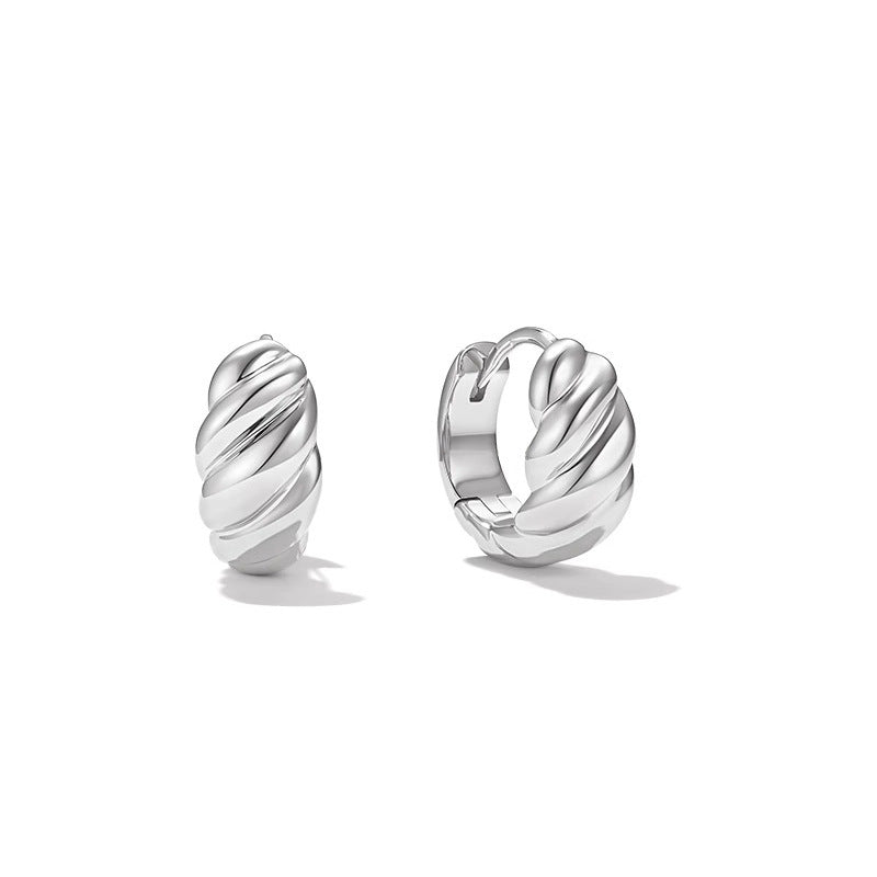 Minimalist Gold Plated Croissant Hoop Earrings 6W6JER582