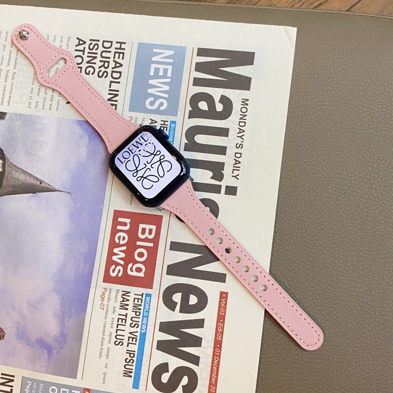 Minimalist Solid Color PU Leather Watch Band 6W6JWA132