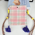 Simple Color Block Plaid Tassel - DippedShop Wholesale - #7875