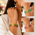Cute Glitter Filled Jelly Bangle Bracelets Set 6W6JBR658