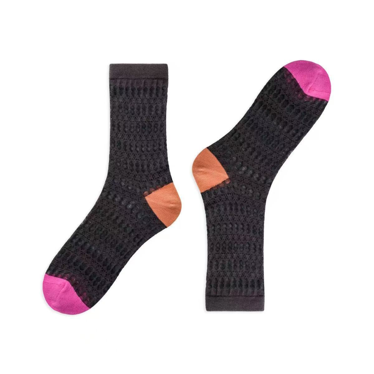 Color Contrast Mesh Socks - DippedShop Wholesale - #0995