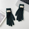 Vintage Cable Knit Wool Blend Touchscreen Gloves 6W6GLO54