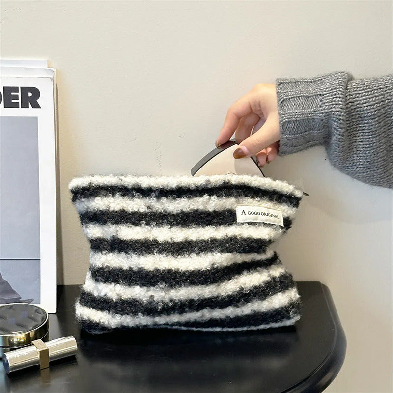Minimalist Color Block Striped Portable Cosmetic Bag 6C5CO282