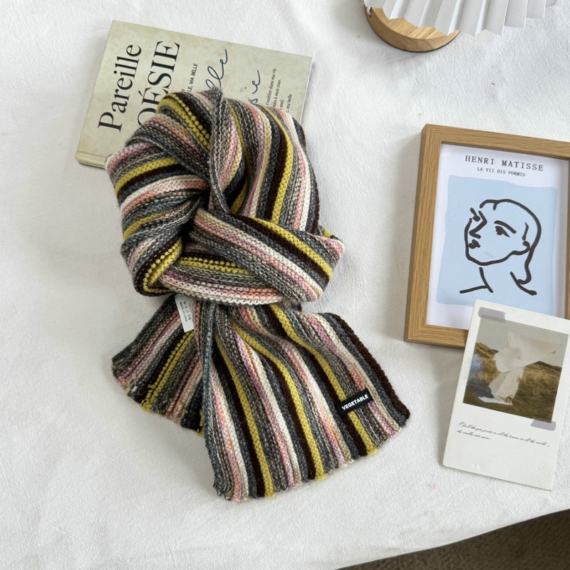 Striped Knit Scarf - DippedShop Wholesale - #1075