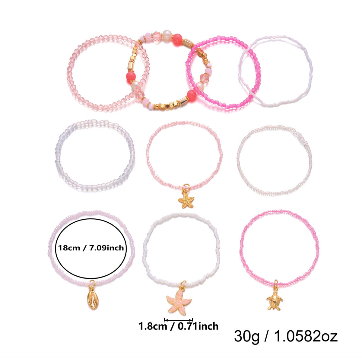 Beach Layered Seed Bead Bracel - DippedShop Wholesale - #2339