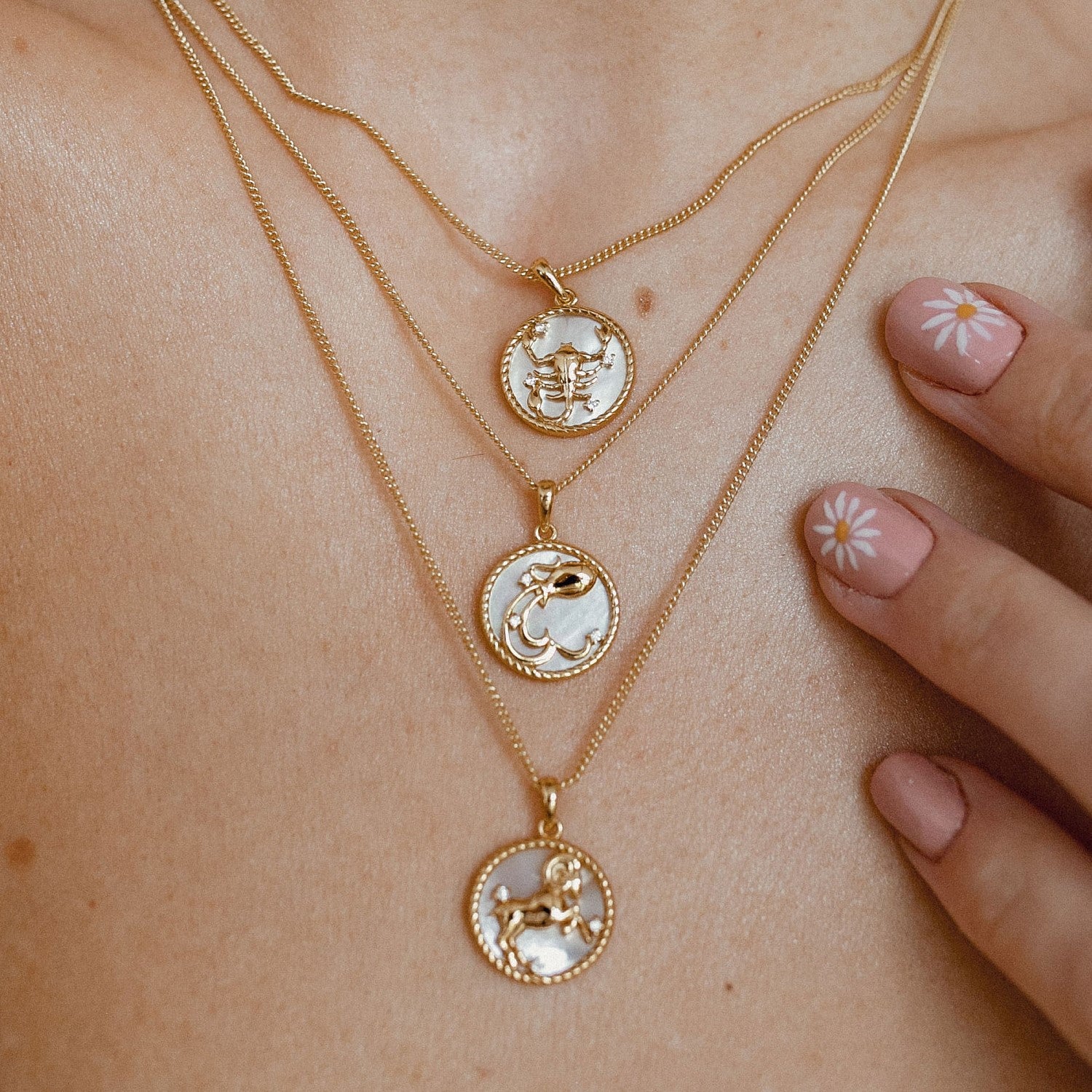 Gold Plated Zodiac Pendant Necklace - DippedShop Wholesale - #4947