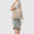 Casual Tassel Woven Wood Bead Shoulder Bag 6W10BBG1412