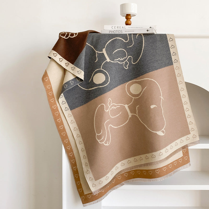Reversible Cartoon Print Scarf - DippedShop Wholesale - #0035