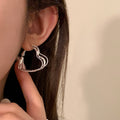 Chunky Heart Hoop Earrings - DippedShop Wholesale - #0995