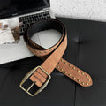 Chunky Western Studded Cowgirl Leather Belt 6W6JBT135