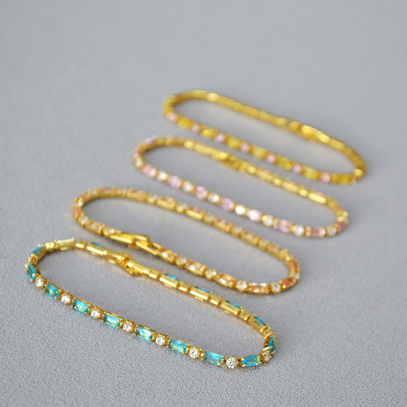 Fashion Color Contrast Cubic Zirconia Tennis Bracelet 6W6JBR471