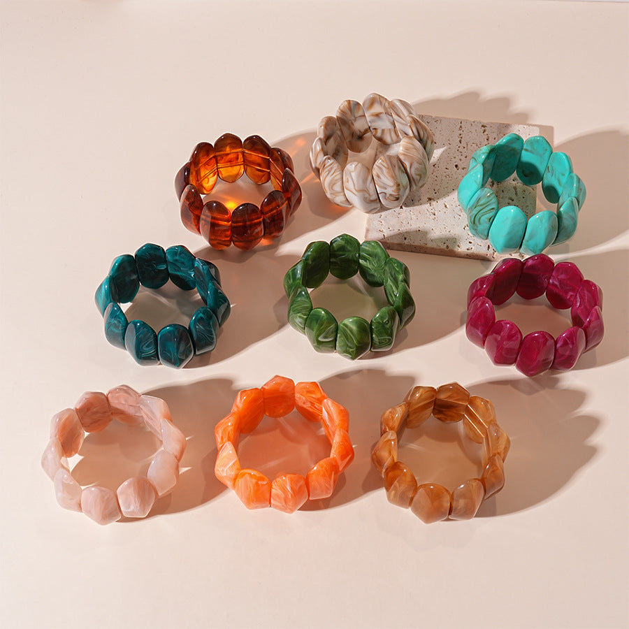 Vintage Wide Resin Splicing Acrylic Bracelets DP25D623