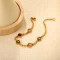 Colorful Heart CZ Bracelet - DippedShop Wholesale - #9971