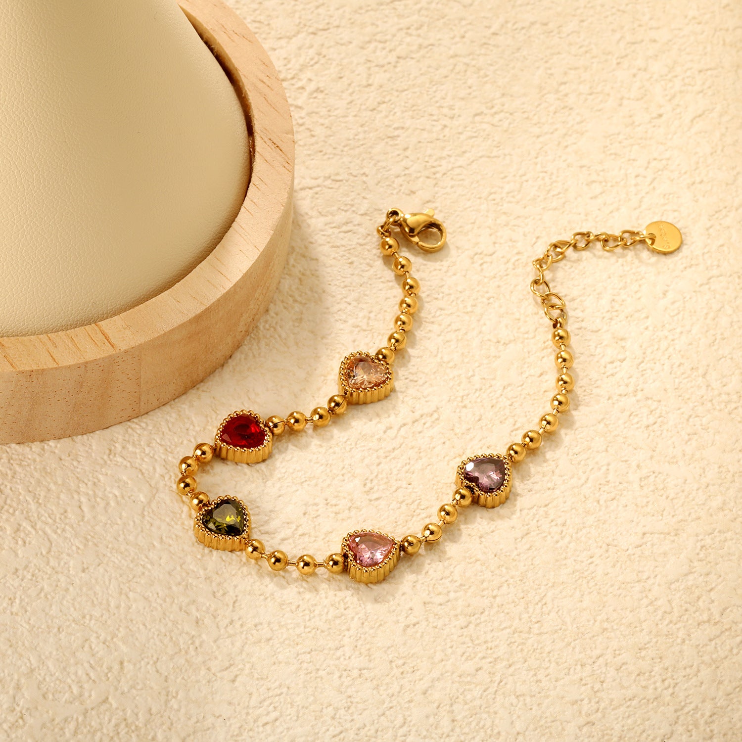 Colorful Heart CZ Bracelet - DippedShop Wholesale - #9971