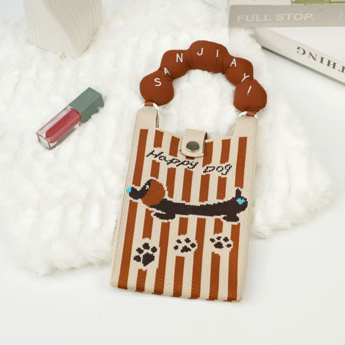 Sweet Cartoon Print Knit Crossbody - DippedShop Wholesale - #0867