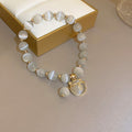 Stylish Gold Plated Rhinestones Heart Pendant Bracelet 6W6JBR708