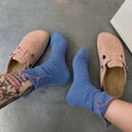 Back-Slit Crew Socks - DippedShop Wholesale - #7091