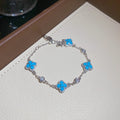 Elegant Gold Plated Enamel Floral Open Bracelet 6W6JBR726